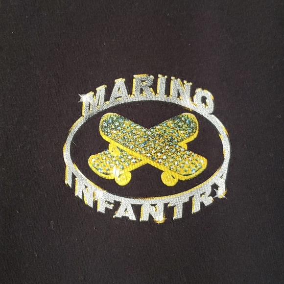 Vlone x Marino Infantry Black and Gold Tee Size S - Picture 2 of 7